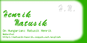 henrik matusik business card